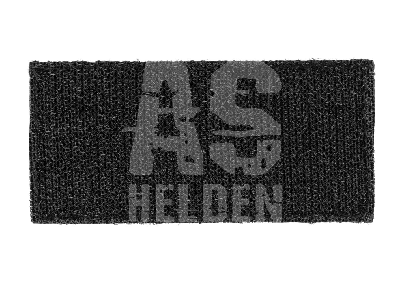 Vorsk EU17 GBB - ab 18 Jahren Schwarzes Klett-Patch mit stilisiertem "AS Helden" Schriftzug für Airsoft-Spieler.