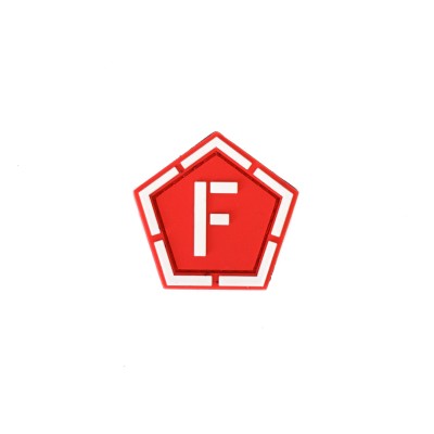 "F" im Fünfeck Patch - Rot Weiß