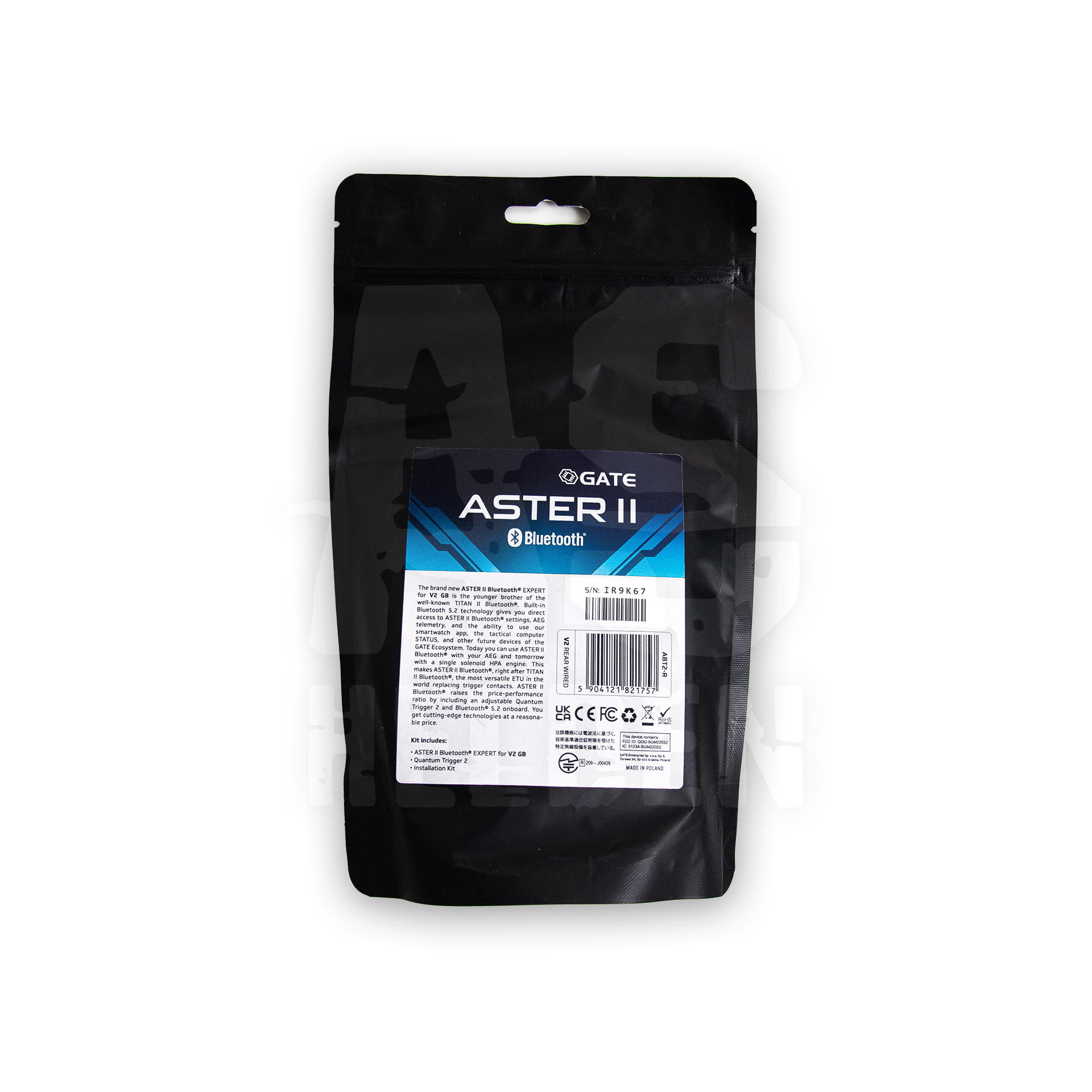 GATE ASTER II Bluetooth Verpackung für Airsoft-Elektroniksteuerung.