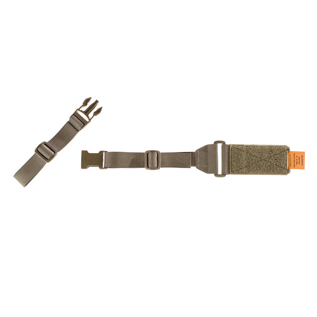 Trageriemen Gewehr klettbar MX106 Befestigungsset mit olivgrünem Riemen und Schnallen für Airsoft-Ausrüstung.
