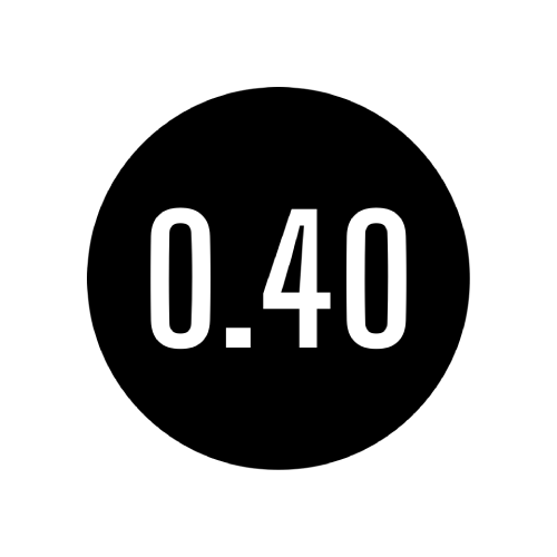 Text "0.40" auf schwarzem Hintergrund.