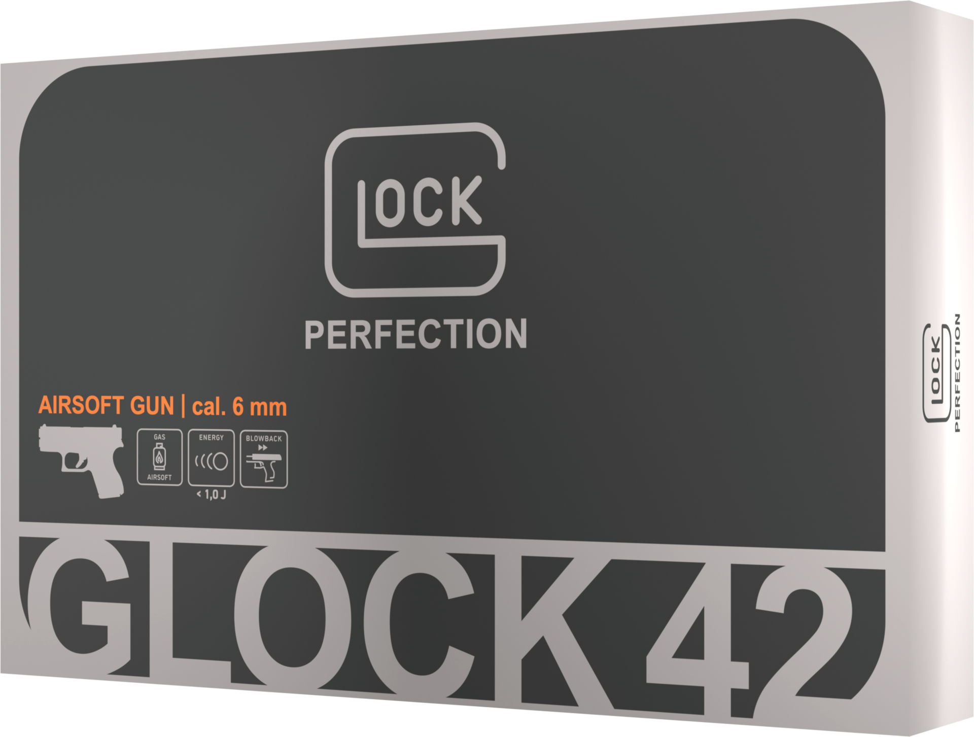 Verpackung der Airsoft-Pistole Glock 42, Kaliber 6 mm, Gas angetrieben, 