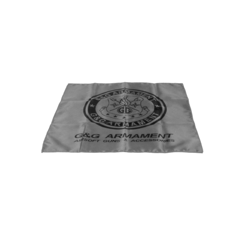 Graues G&G Armament Tuch mit Logo und Schriftzug, ideal für Airsoft-Zubehör.