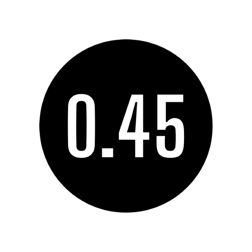 Weiße Zahl "0.45" auf schwarzem Hintergrund.
