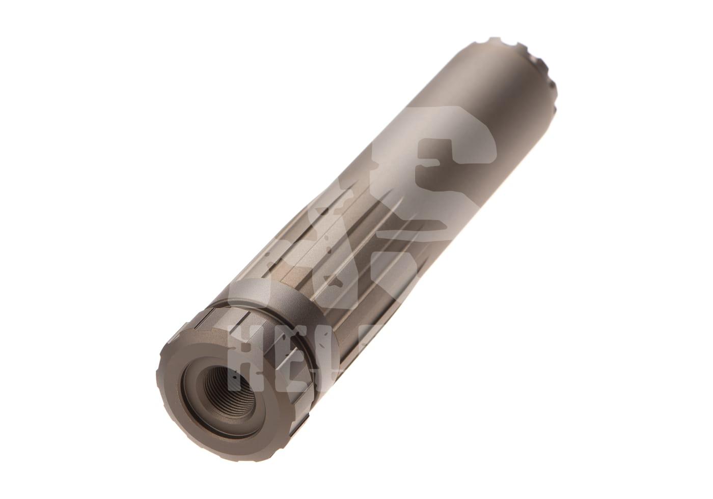 DDW Silencer for AAP01 Luftdruckdämpfer aus Metall, seitliche Ansicht, ideal für Airsoft-Waffen zur Geräuschreduzierung.