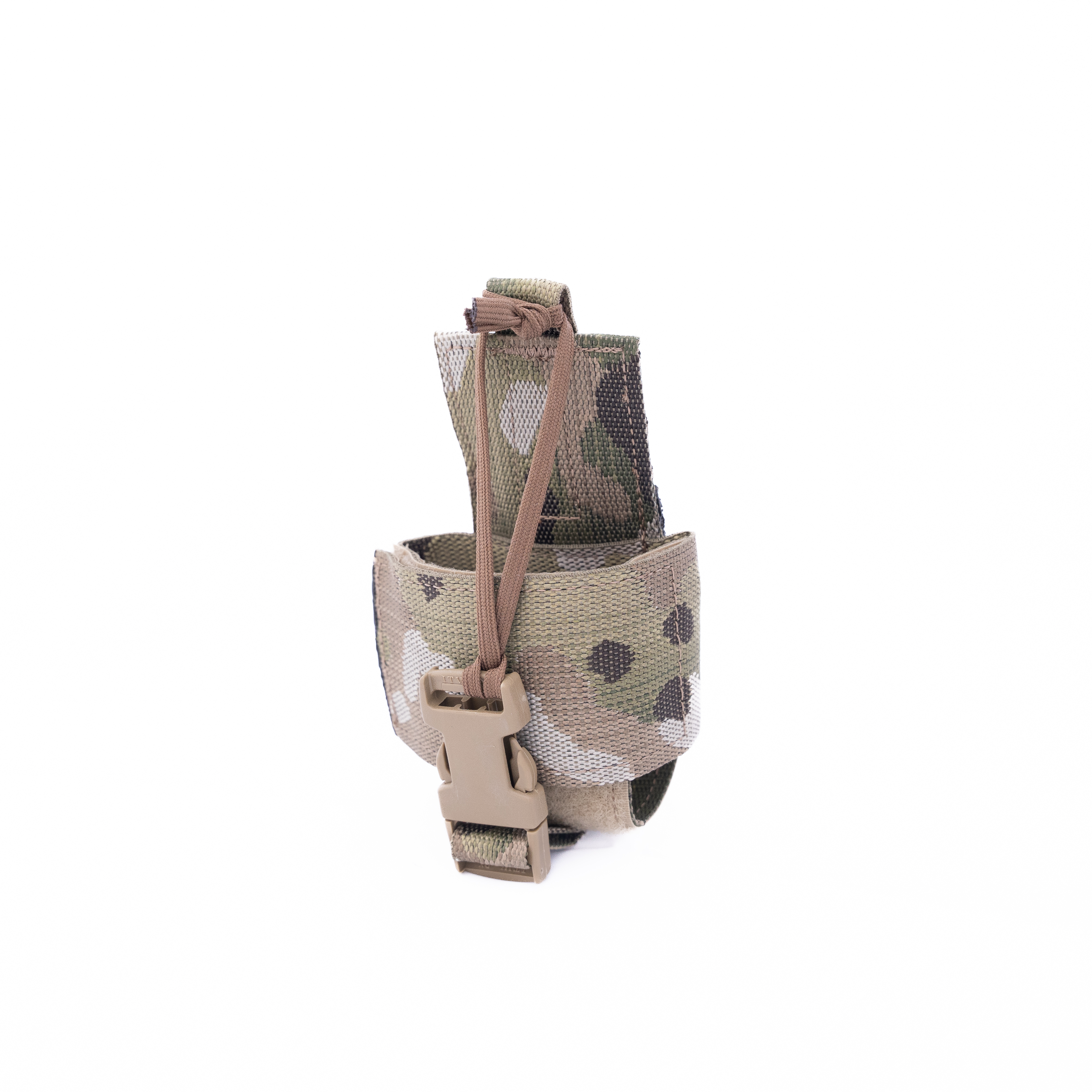 Funkgerätetasche klein PA017-2 Tarnfarbenes Airsoft-Magnet- oder Kompasshalter mit Kordel, seitlich abgebildet.