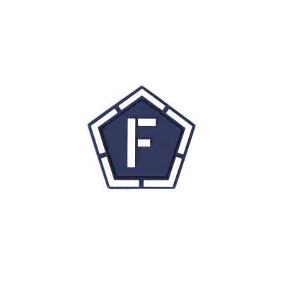 "F" im Fünfeck Patch - Blau Weiß