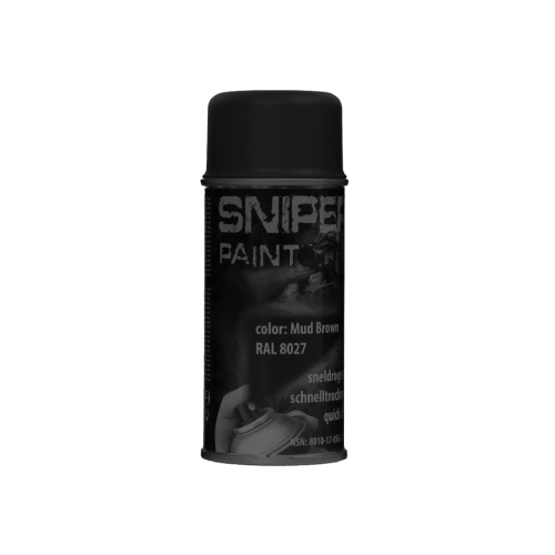 Sniper Paint Spraydose, Farbe: Mud Brown, RAL 8027, schnell trocknend. Ideal für Airsoft-Anwendungen.