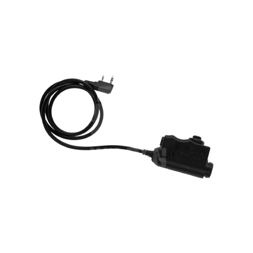 PTT-Mikrofonschalter mit Kabel für Funkgerät, schwarz, passend für Airsoft-Kommunikationsgeräte.