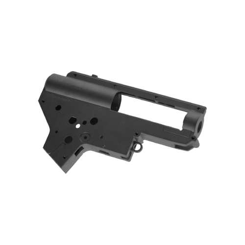 Airsoft Gearbox Shell aus Metall, rechtsseitige Ansicht, passend für elektrische Airsoft-Gewehre.