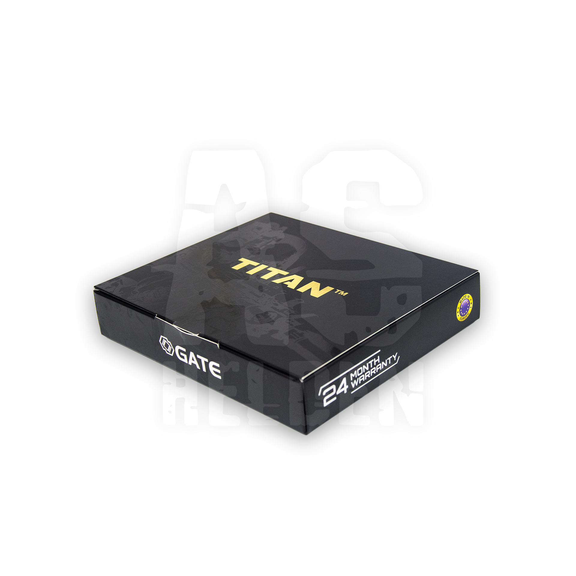 Gate Titan Verpackung, 24 Monate Garantie, schwarz, Airsoft-Zubehör.
