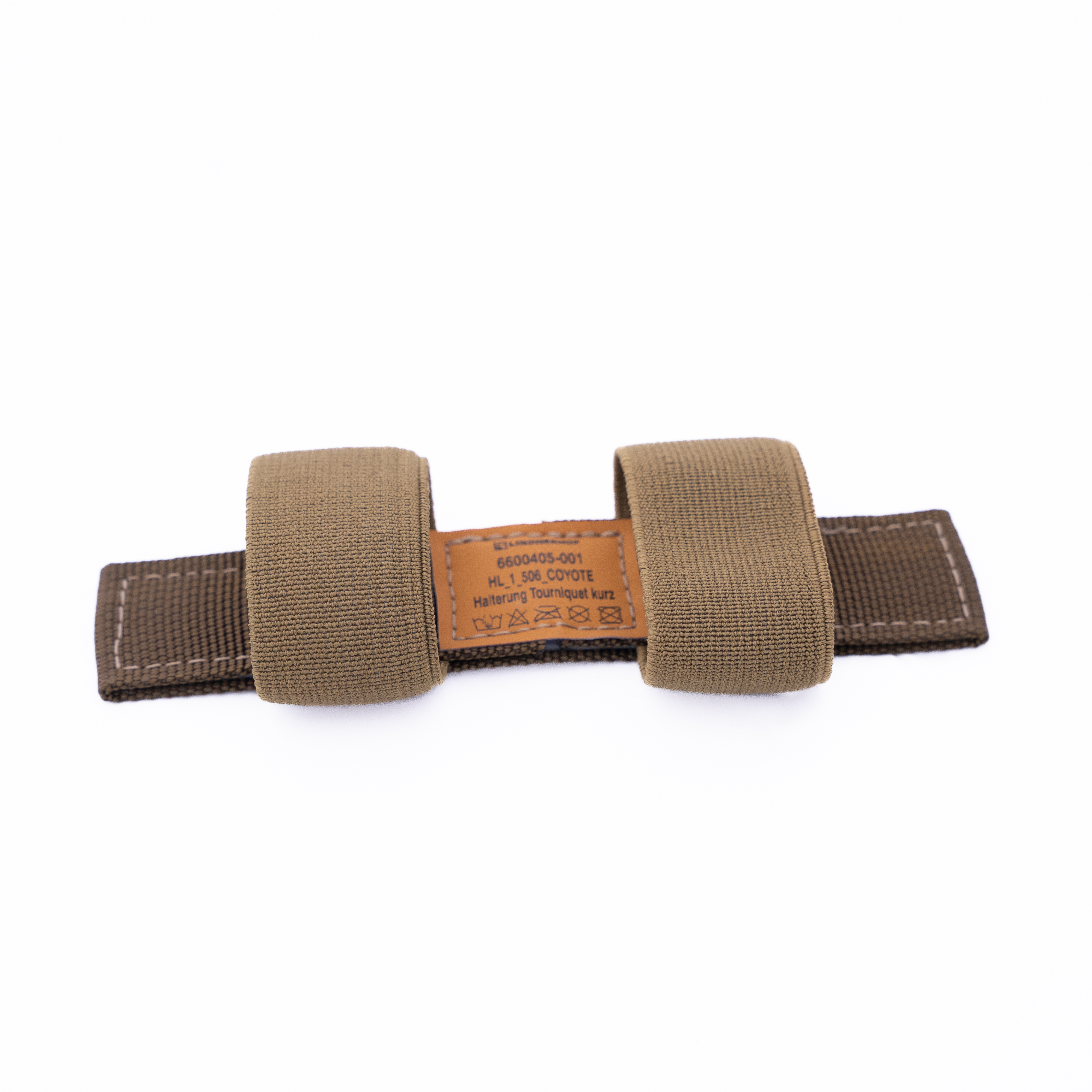 Tourniquet Halterung HL506 kurz Coyote-braune Tourniquet-Halterung aus Nylon mit zwei Schlaufen, ideal für taktische Airsoft-Ausrüstung.
